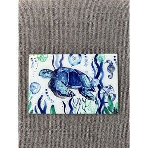 Sea Turtle Glass Cutting Board With Ocean Scene